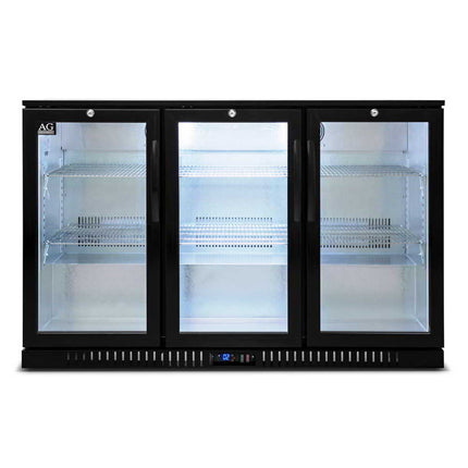 AG Three 3 Hinged Door Bar Fridge Black BEER3