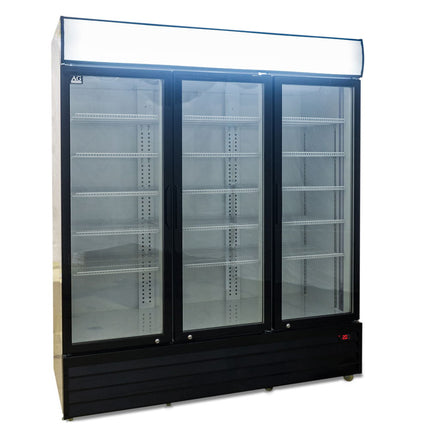 AG 1500L Triple Door Upright Display Fridge - Glass Door