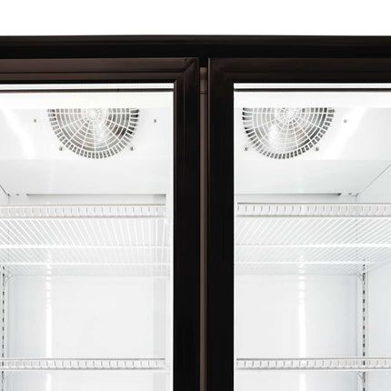 AG 800L Double Door Upright Display Fridge - Glass Door