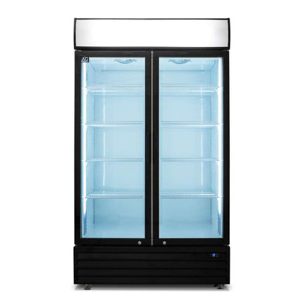 AG 800L Double Door Upright Display Fridge - Glass Door
