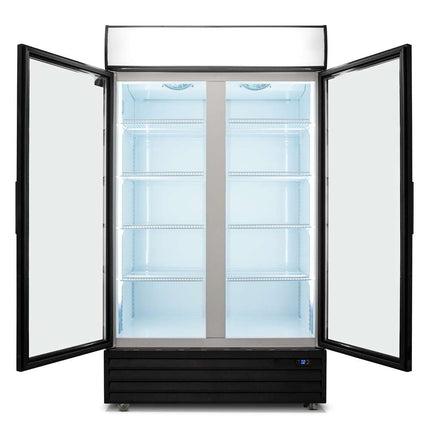 AG 800L Double Door Upright Display Fridge - Glass Door