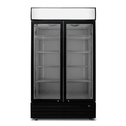 AG 800L Double Door Upright Display Fridge - Glass Door