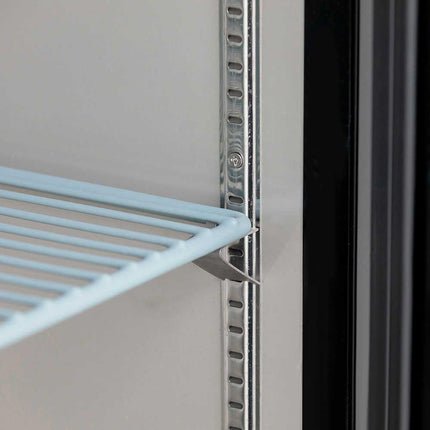 AG Two Door Commercial Glass Door Bar Fridge with Stainless Steel Counter