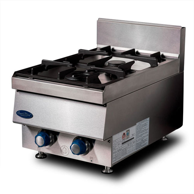 CookRite Countertop 2 Burner Gas Cooktop 650mm LPG AT65G2B-C-LPG