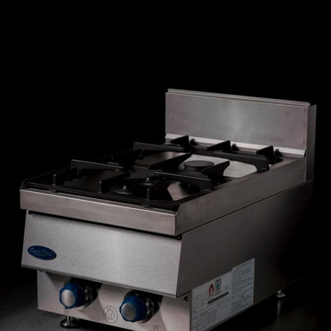 CookRite Countertop 2 Burner Gas Cooktop 650mm NG AT65G2B-C-NG