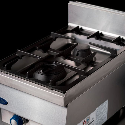 CookRite Countertop 2 Burner Gas Cooktop 650mm NG AT65G2B-C-NG