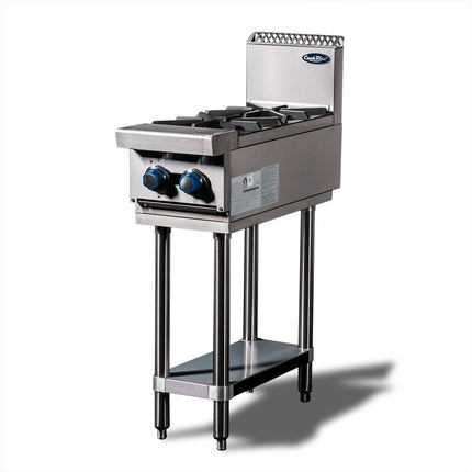 CookRite Freestanding  Gas Cooktop 2 Burners Stove with Stand LPG AT80G2B-F-LPG