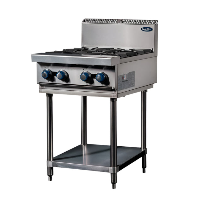 CookRite Freestanding Gas Cooktop 4 Burners Stove with Stand LPG AT80G4B-F-LPG