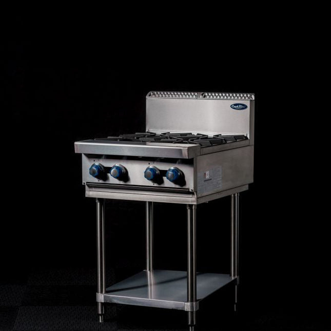 CookRite Freestanding Gas Cooktop 4 Burners Stove with Stand LPG AT80G4B-F-LPG