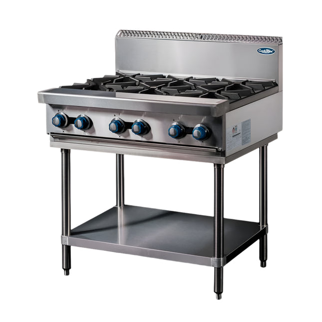 CookRite Freestanding Gas Cooktop 6 Burners Stove with Stand LPG AT80G6B-F-LPG