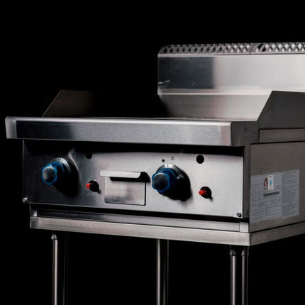 CookRite Freestanding 600mm Gas Griddle Hotplate with Stand NG AT80G6G-F-NG