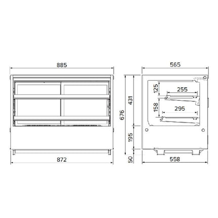 Airex Countertop Refrigerated Square Food Display AXR.FDCTSQ