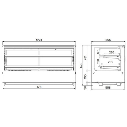 Airex Countertop Refrigerated Square Food Display AXR.FDCTSQ
