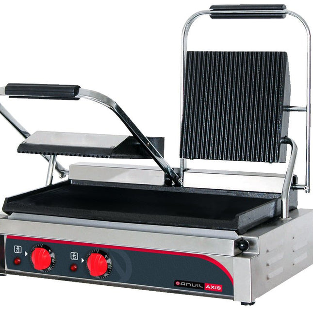 Anvil Panini Press Double Ribbed Top Flat Bottom