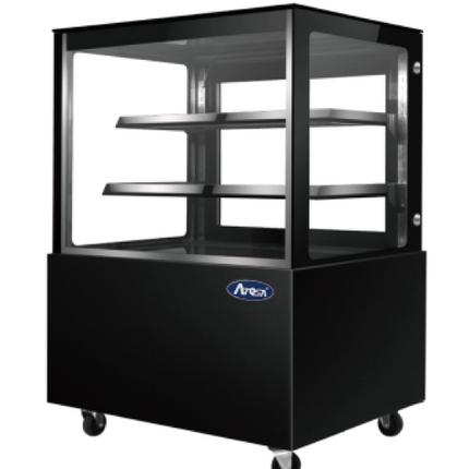 Atosa Black Square Cake Showcase Display Fridge 1800mm 487L