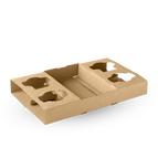 2&4 Qty:100 / cup paper carrier tray - natural