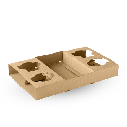 BioPak B-CC-2-4-PAPER 2&4 cup paper carrier tray - natural