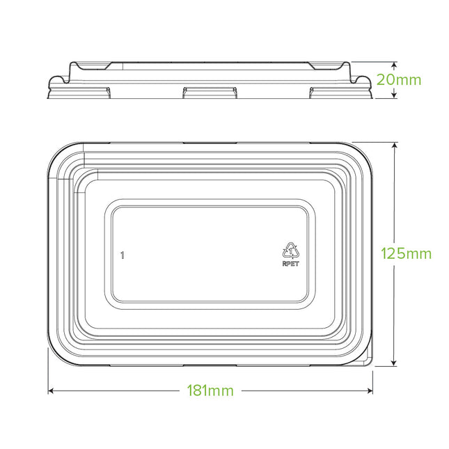 BioPak B-LBL-RPET(D) 750 and 1,000ml base PET lid