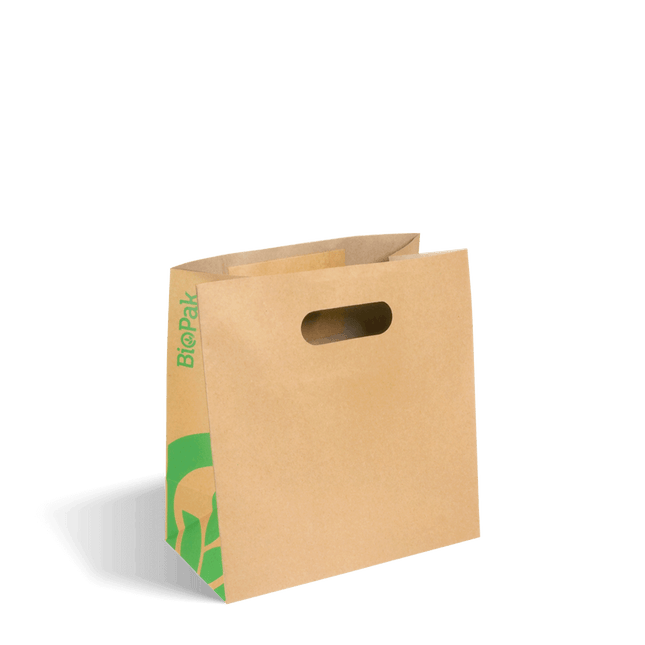 BioPak BAG-TA-D-SMALL Small die cut handle paper bags