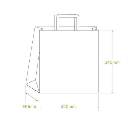 BioPak BAG-TA-F-MEDIUM Medium flat handle paper bags