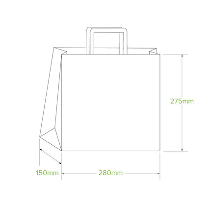 BioPak BAG-TA-F-SMALL Small flat handle paper bags kraft