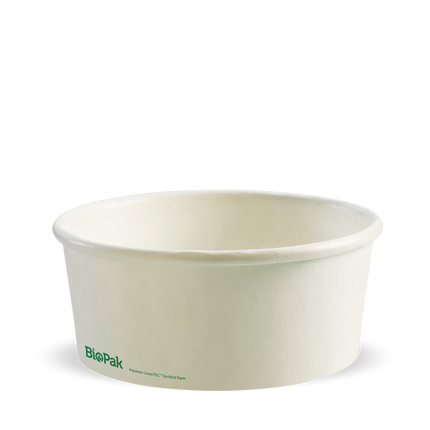 BioPak BB-BL-MEDIUM-W 750ml medium bowl white