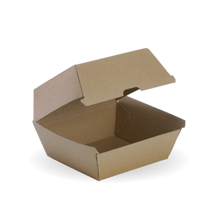 BioPak BB-BURGER-BOX-LARGE Large burger box 120 x 120 x 100mm - kraft