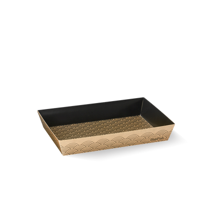 BioPak BB-ST-S Small sushi tray, FSC Mix kraft and black