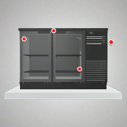 Skope BackBar 2 Glass Swing Door Fridge - BB.2.GSW