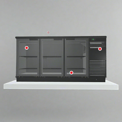 Skope BackBar 3 Glass Swing Door Fridge - BB.3.GSW