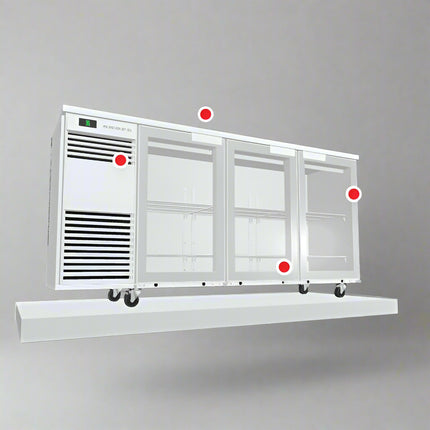 Skope BackBar 3 Glass Swing Door Fridge - BB.3.GSW