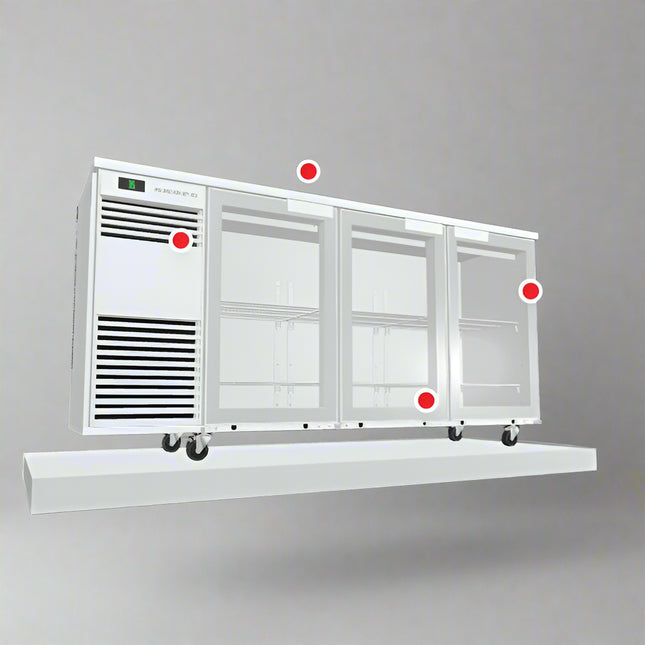 Skope BackBar 3 Glass Swing Door Fridge - BB.3.GSW