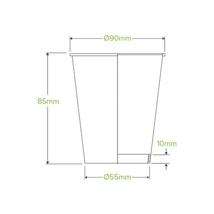 BioPak BC-8W(90) 280ml (8oz) (90mm) cup (fits large lids) white
