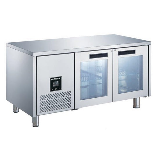 Glacian 2 Door Slimline Fridge 660 Deep Glass Doors 267L BCG61420
