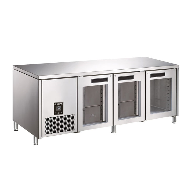 Glacian 3 Door Slimline Fridge 660 Deep Glass Doors 420L BCG61885