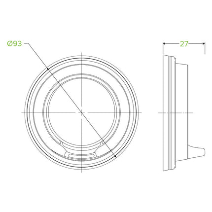 BioPak BCL-12.16.20W-SIPPER 90mm PS large lid white