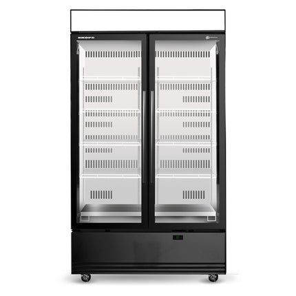 Skope BME1200N-AC 2 Glass Door Display or Storage Fridge, Lit Sign
