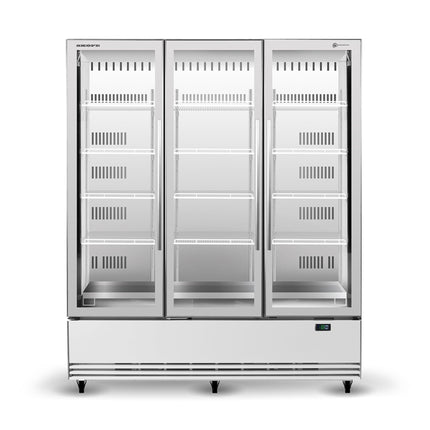 Skope BME1500N-AC 3 Glass Door Display or Storage Fridge, Lit Sign