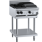 B+S Black Combination Two Open Burners & 300mm Char Broiler Natural Gas