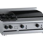 B+S Black Combination Two Open Burners & 600mm Char Broiler Bench Mounted Natural Gas