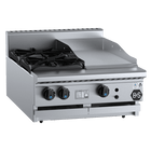 B+S Black Combination Two Open Burners & 300mm Grill Plate Bench Mounted Natural Gas