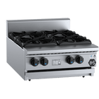 B+S Black Benchtop Four Burner Boiling Top Cooktop Open Burner Bench Mounted Natural Gas