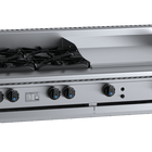 B+S Black Combination Four Open Burners & 600 mm Grill Plate Bench Mounted LPG