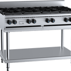 B+S Black Eight Burner Boiling Top Cooktop With Stand Natural Gas