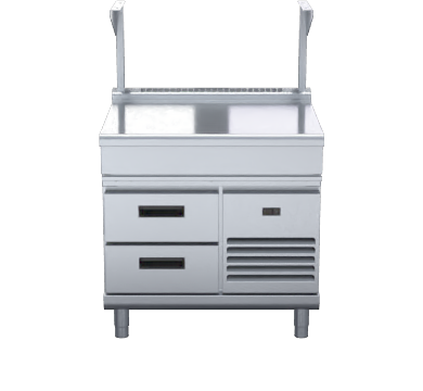 Waldorf 800 Series BTL8900S-RB - 900mm Bench Top With Salamander Support Low Back Version – Refrigerated Base