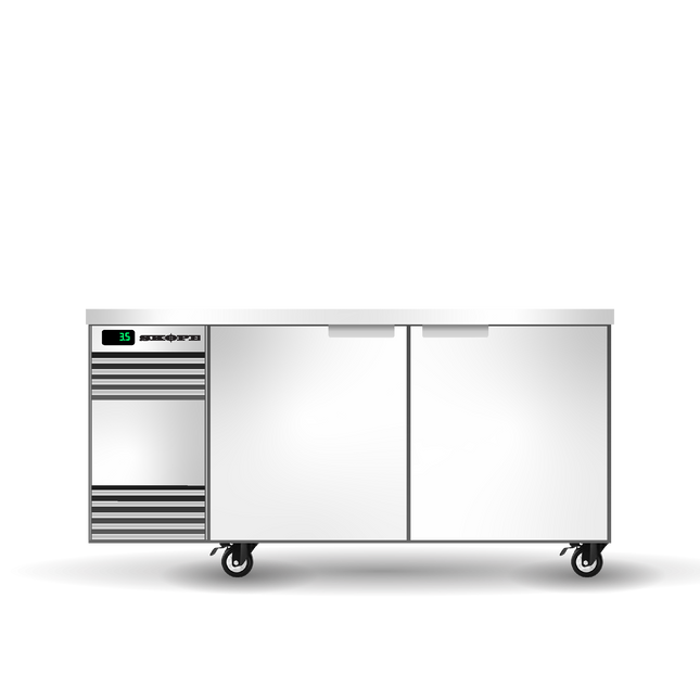 Skope BackBar 2 Solid Swing Door SlimLine Fridge