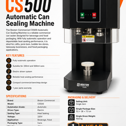 Boston Commercial Automatic Can Sealing Machine CS500