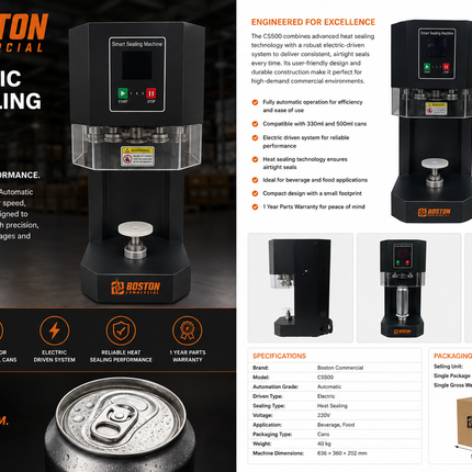 Boston Commercial Automatic Can Sealing Machine CS500