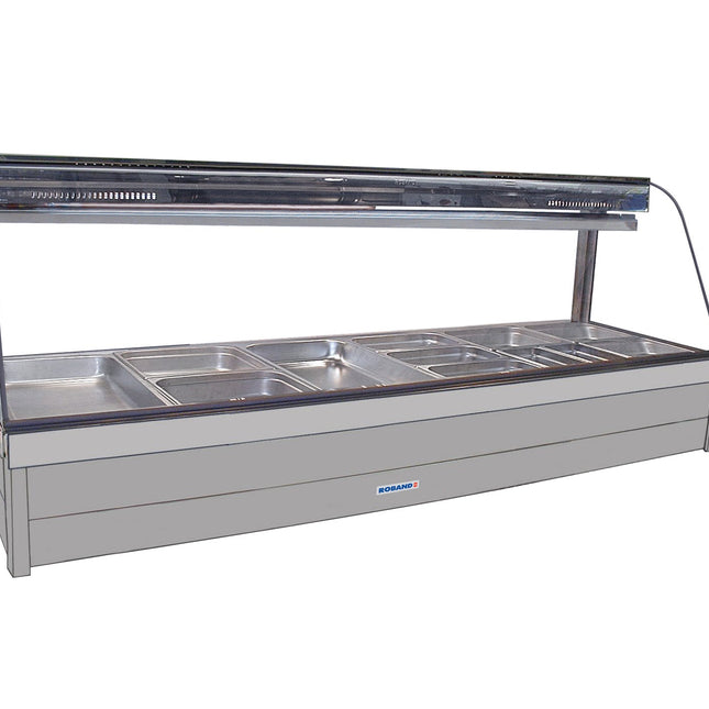 Roband Curved Glass Refrigerated Display Bar 12 pans - Piped and Foamed only (no motor)