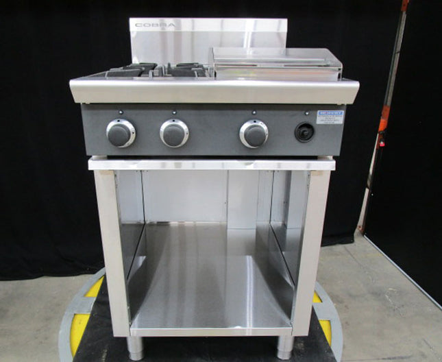 Cobra C6C - 600mm Two Burner / Griddle Gas Cooktop C6CF-N - Warehouse Clearance